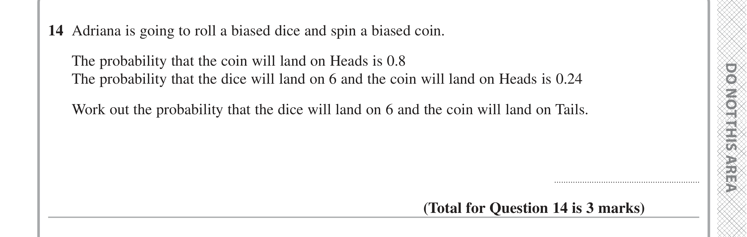 Question 14 — Probability — Edexcel iGCSE June 2024