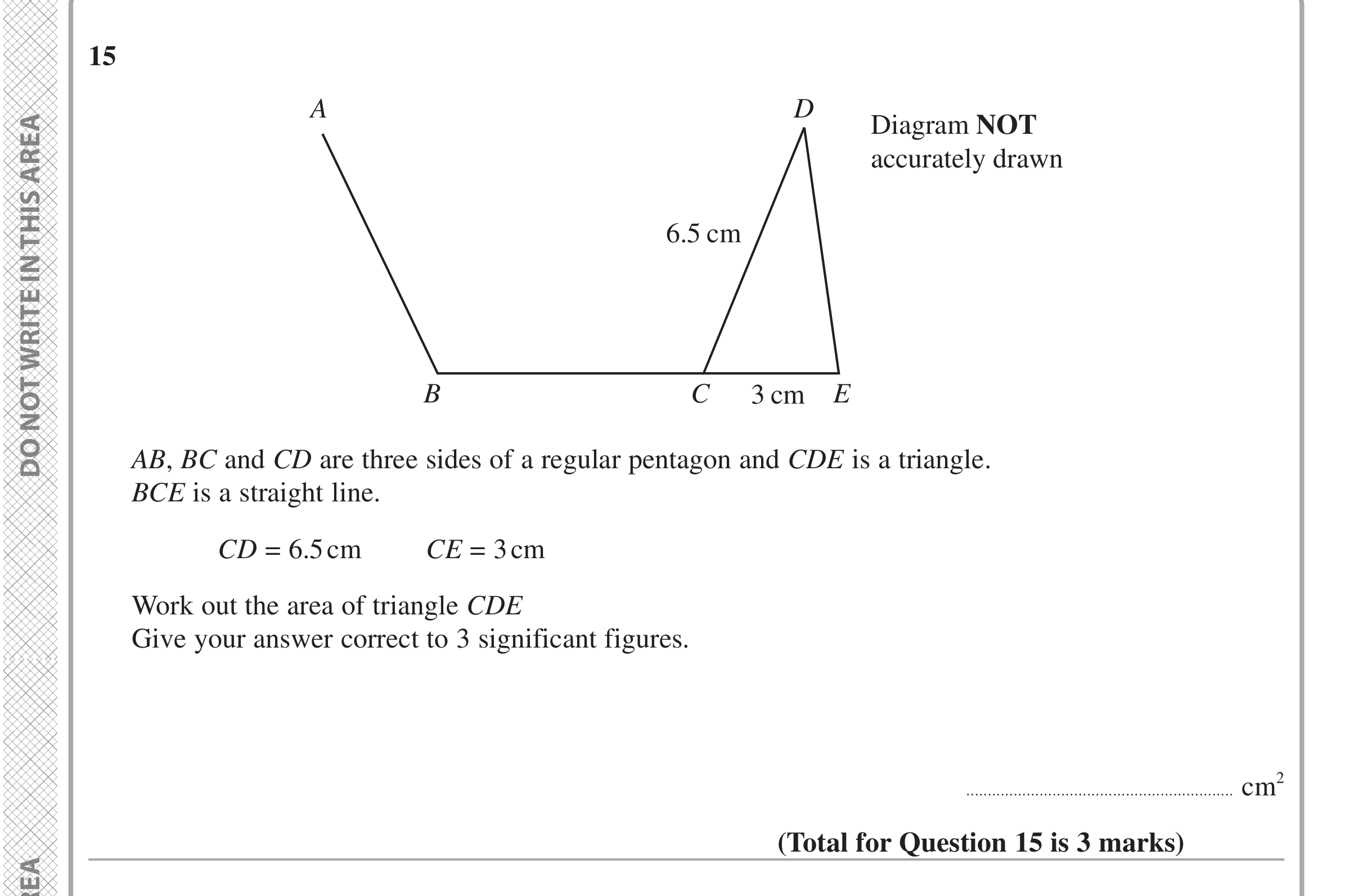 Question 15 — Sine/Cosine Rule, Angles — Edexcel iGCSE June 2024
