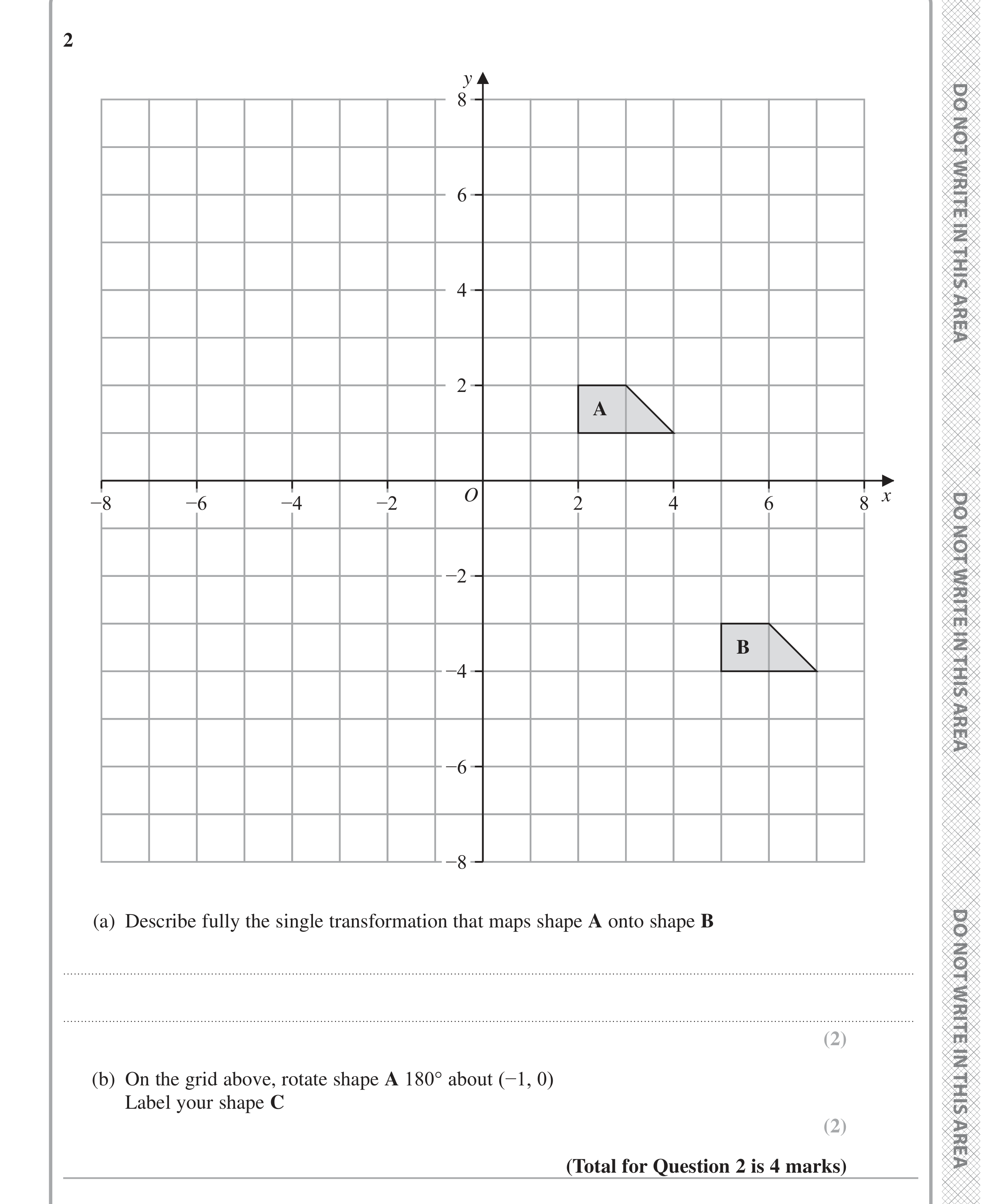 Question 2 — Rotations/Reflections/Translations/Enlargements — Edexcel iGCSE June 2024