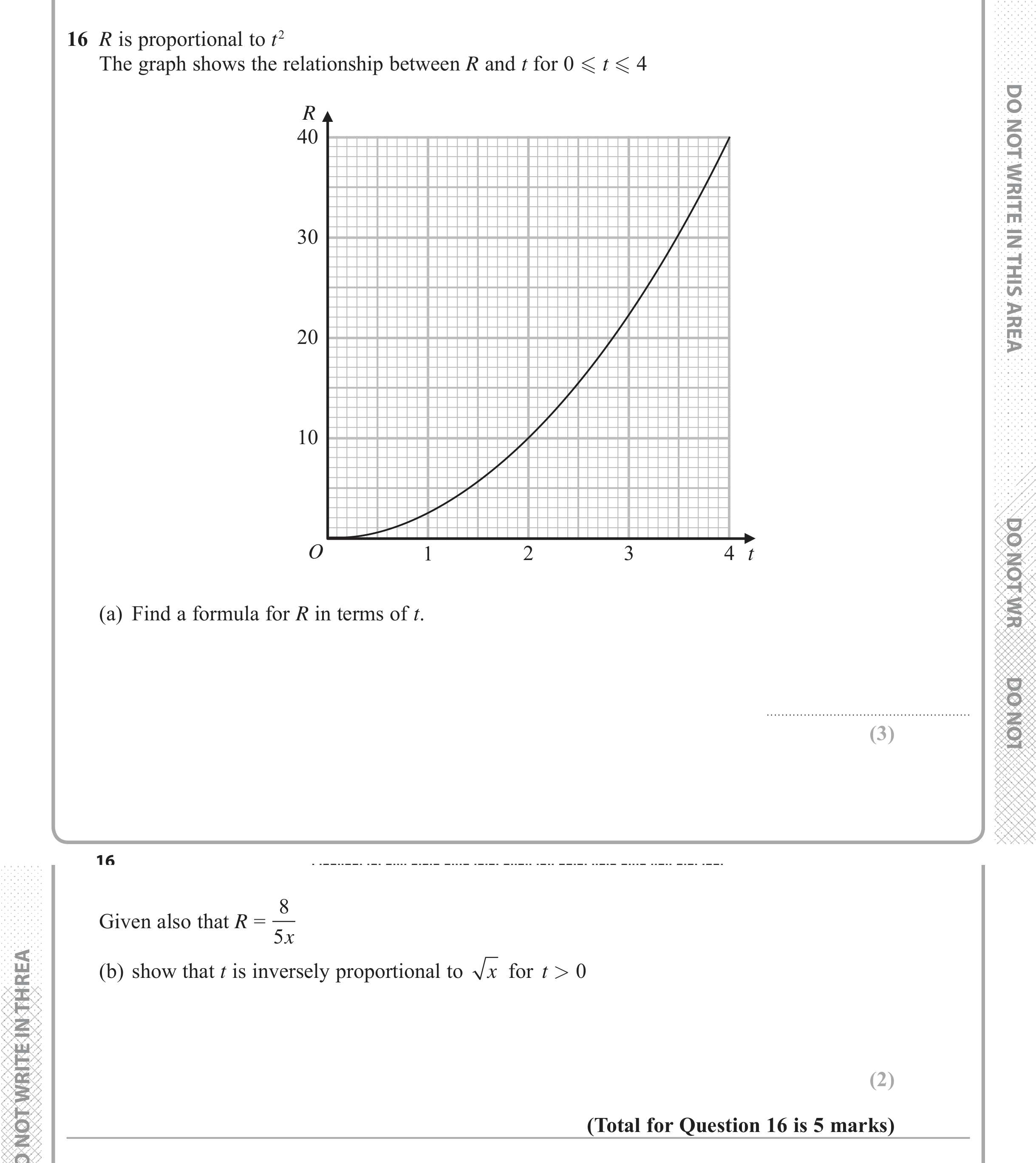 Question 16 — Proportion — Edexcel iGCSE June 2018