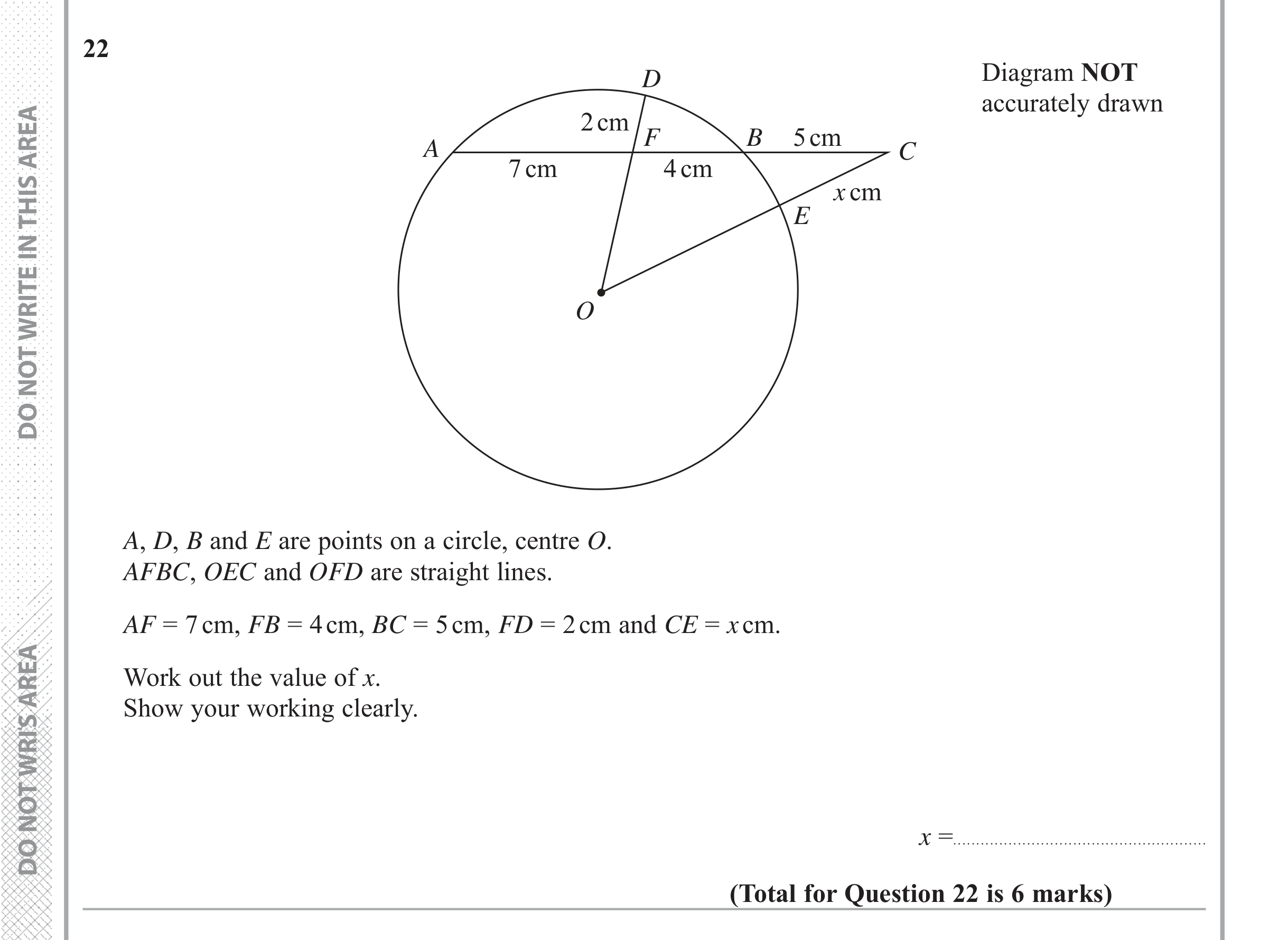 Question 22 — Circle Theorems — Edexcel iGCSE June 2018