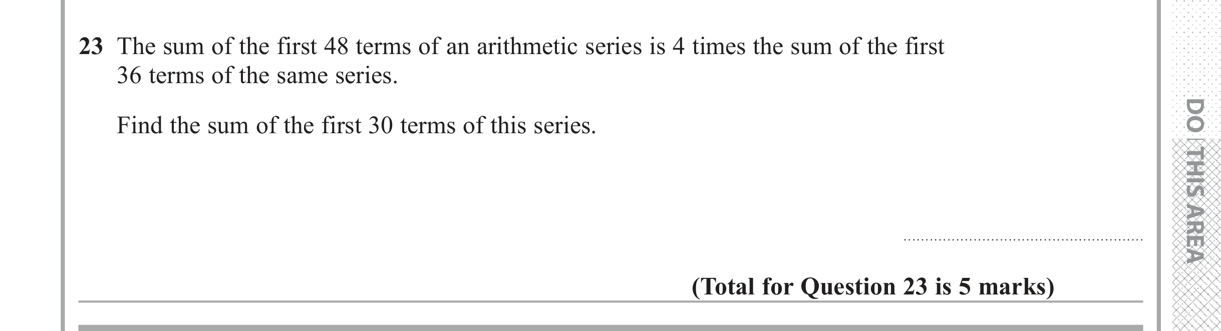 Question 23 — Sequences — Edexcel iGCSE June 2018