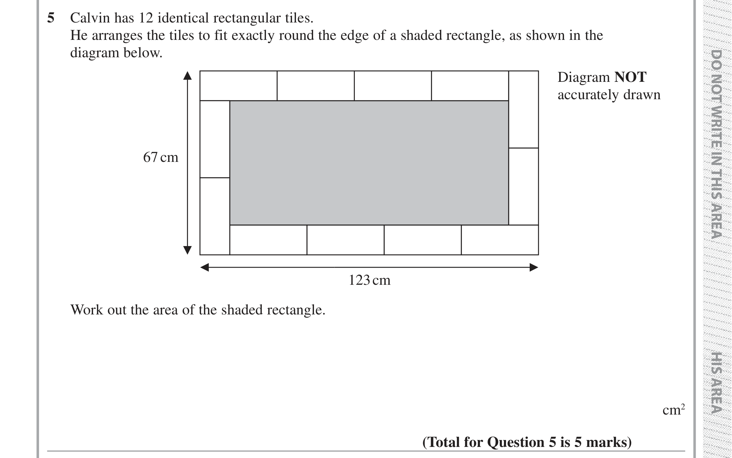 Question 5 — Perimeter and Area — Edexcel iGCSE Jan 2019