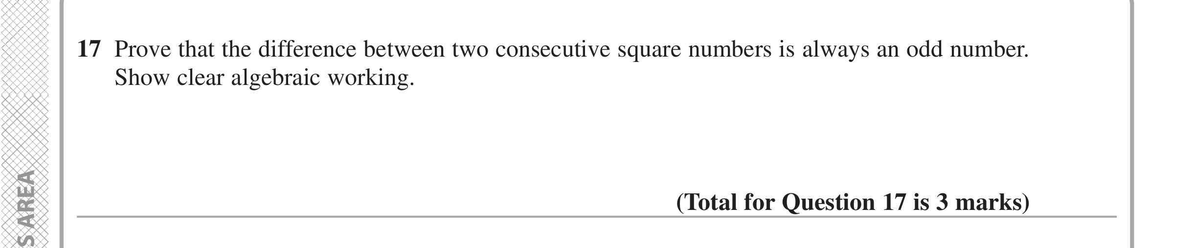 Question 17 — Proofs — Edexcel iGCSE Jan 2020