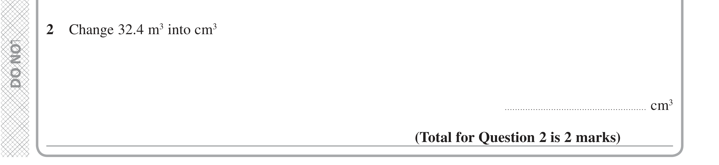 Question 2 — Unit Conversions — Edexcel iGCSE Jan 2020
