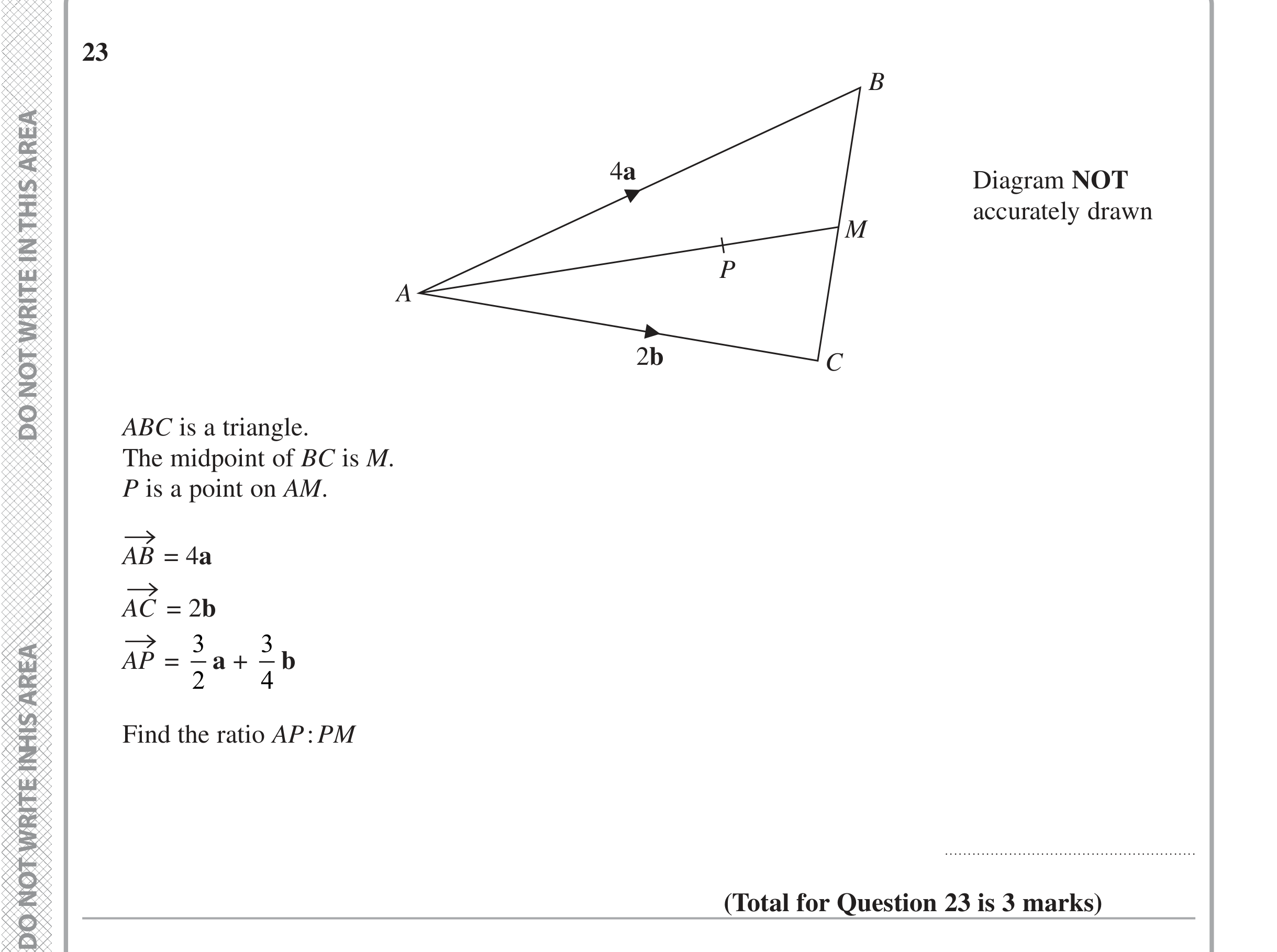 Question 23 — Vectors — Edexcel iGCSE Jan 2020