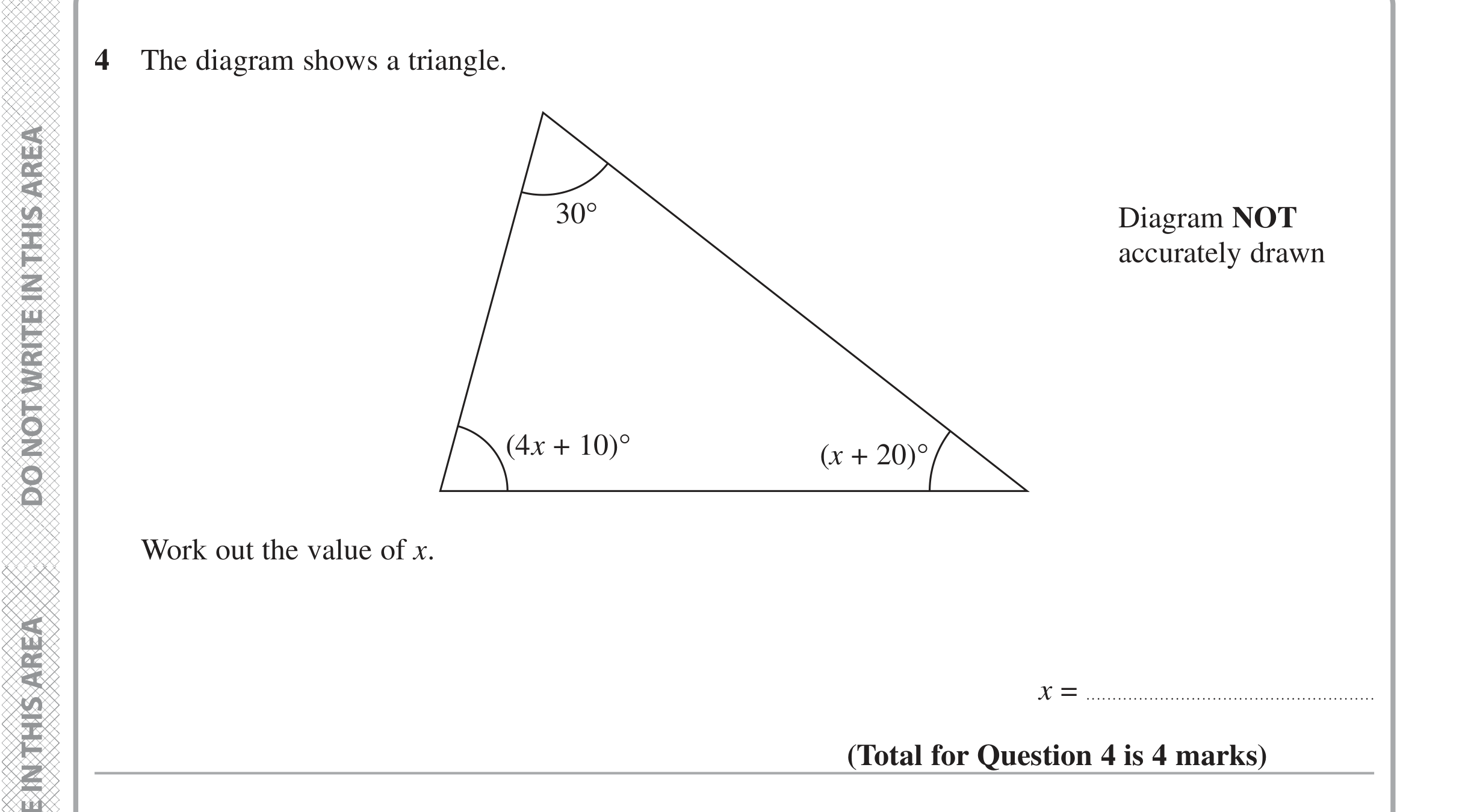 Question 4 — Angles — Edexcel iGCSE Jan 2020