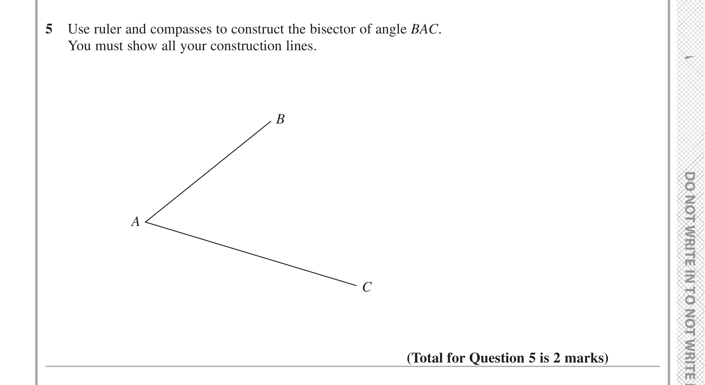 Question 5 — Construction — Edexcel iGCSE Jan 2020