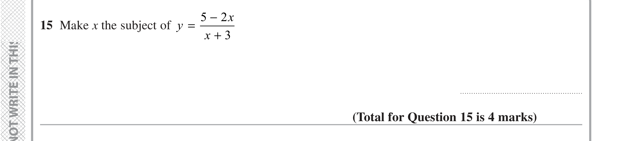 Question 15 — Formulae — Edexcel iGCSE June 2020