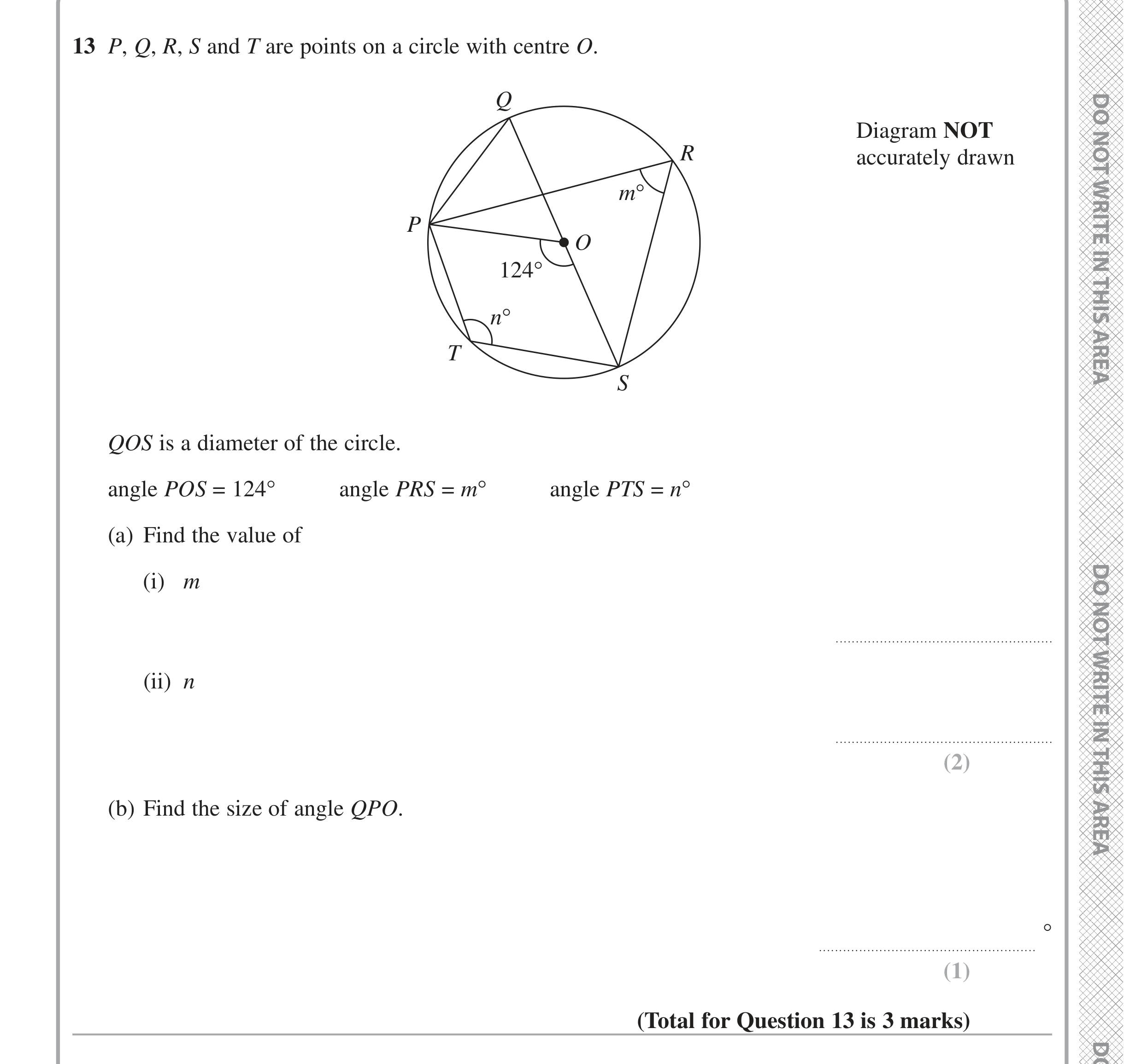 Question 13 — Circle Theorems — Edexcel iGCSE Jan 2021