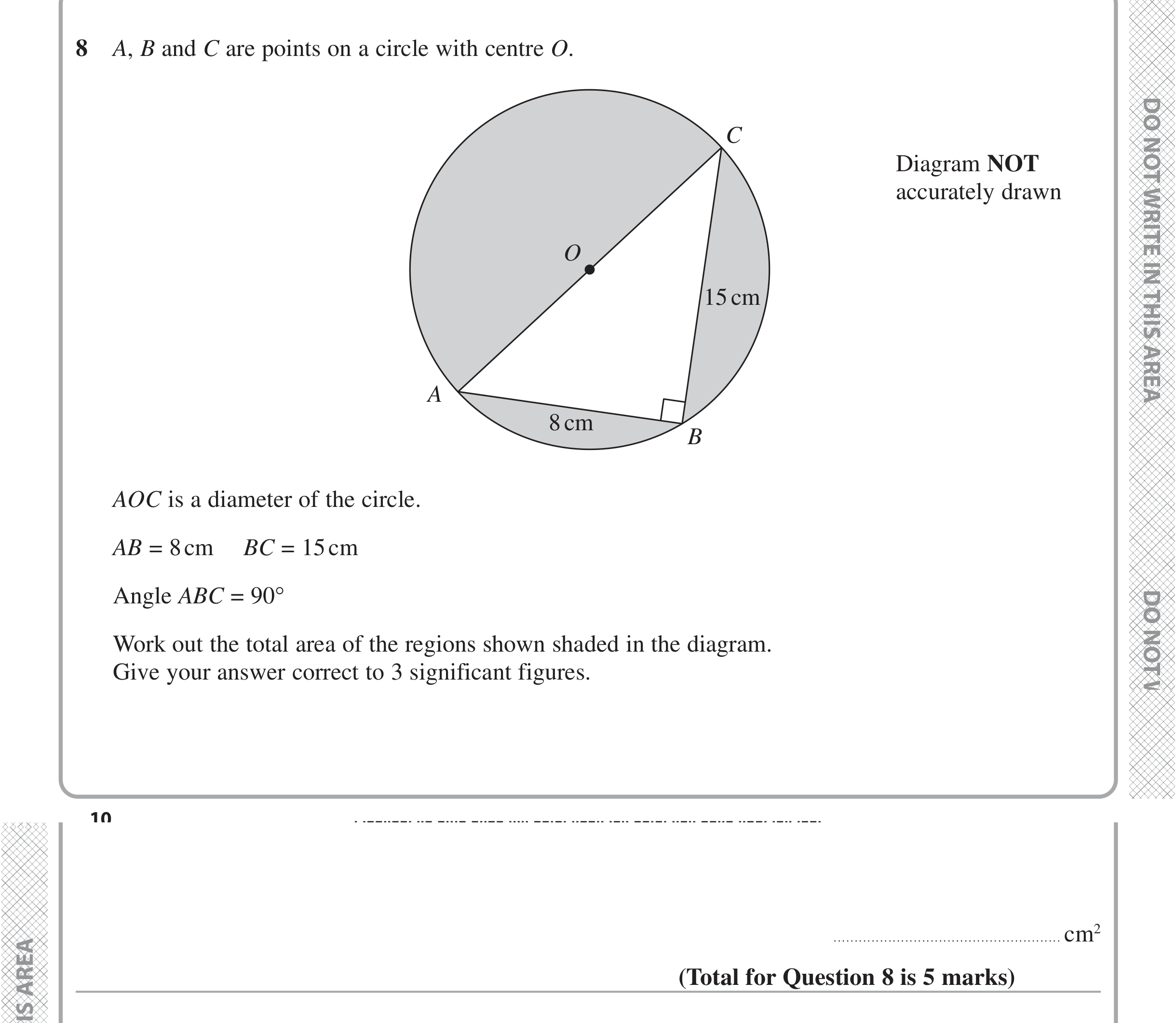 Question 8 — Pythagoras, Perimeter and Area — Edexcel iGCSE Jan 2021