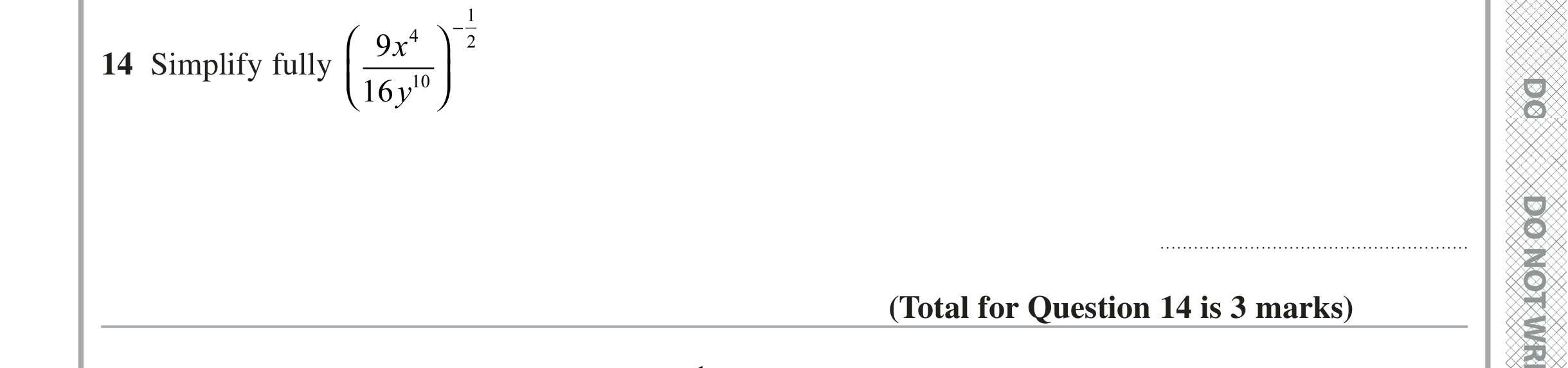Question 14 — Powers — Edexcel iGCSE June 2021