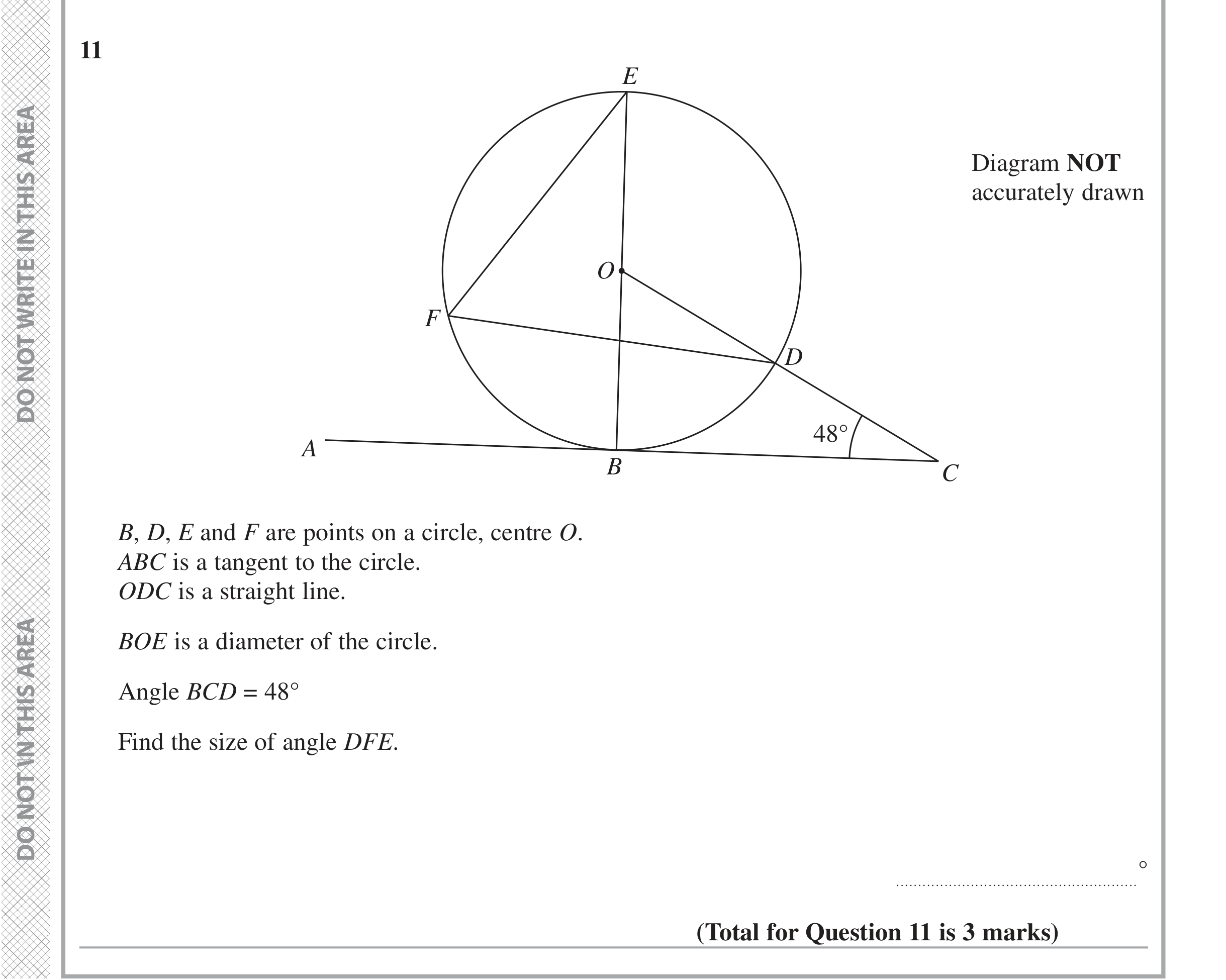 Question 11 — Circle Theorems — Edexcel iGCSE November 2021