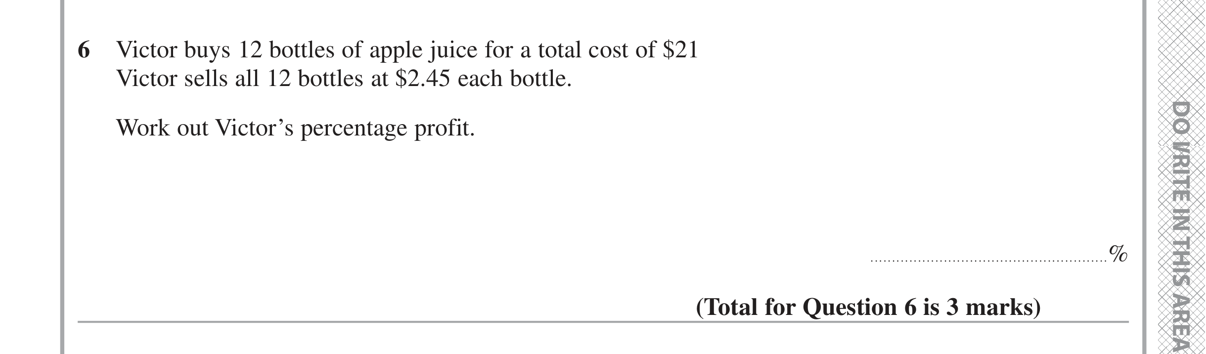 Question 6 — Percentages — Edexcel iGCSE November 2021