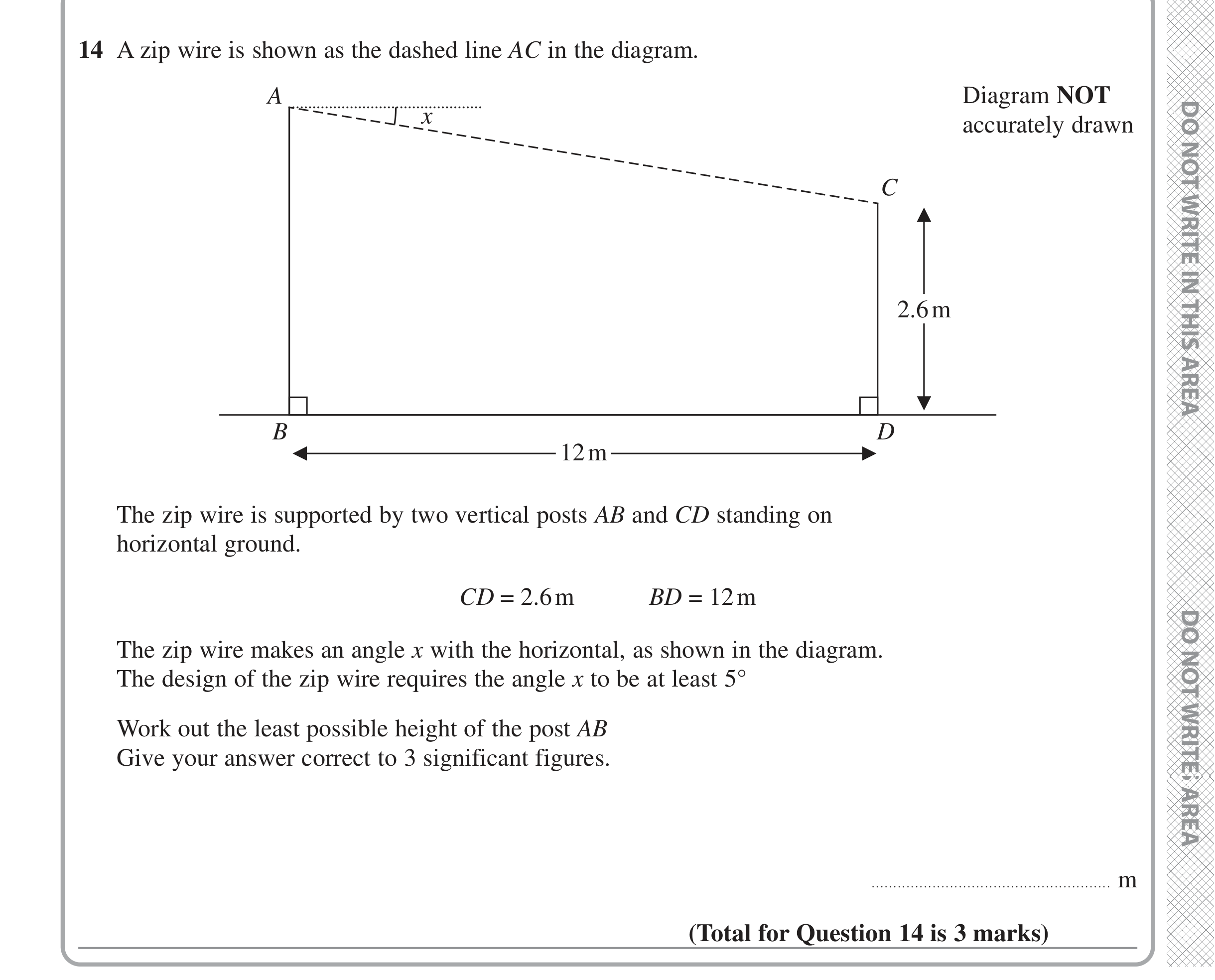 Question 14 — Soh Cah Toa — Edexcel iGCSE Jan 2022