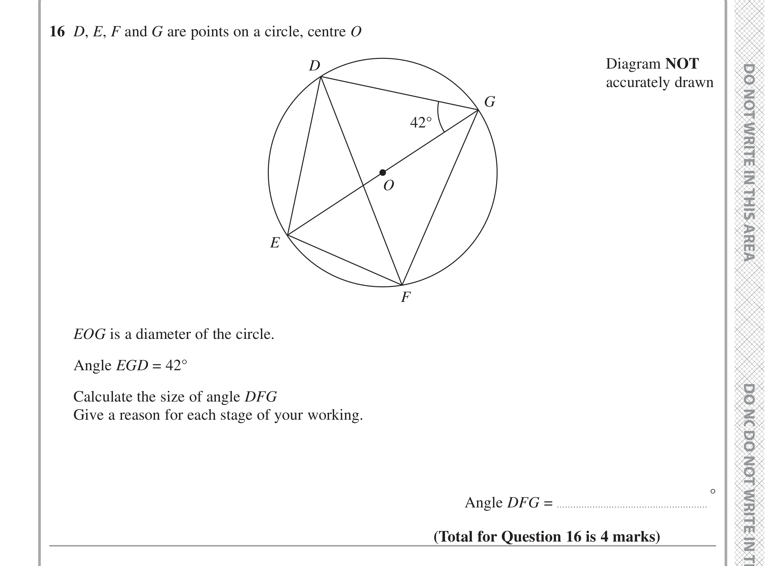 Question 16 — Circle Theorems — Edexcel iGCSE Jan 2022