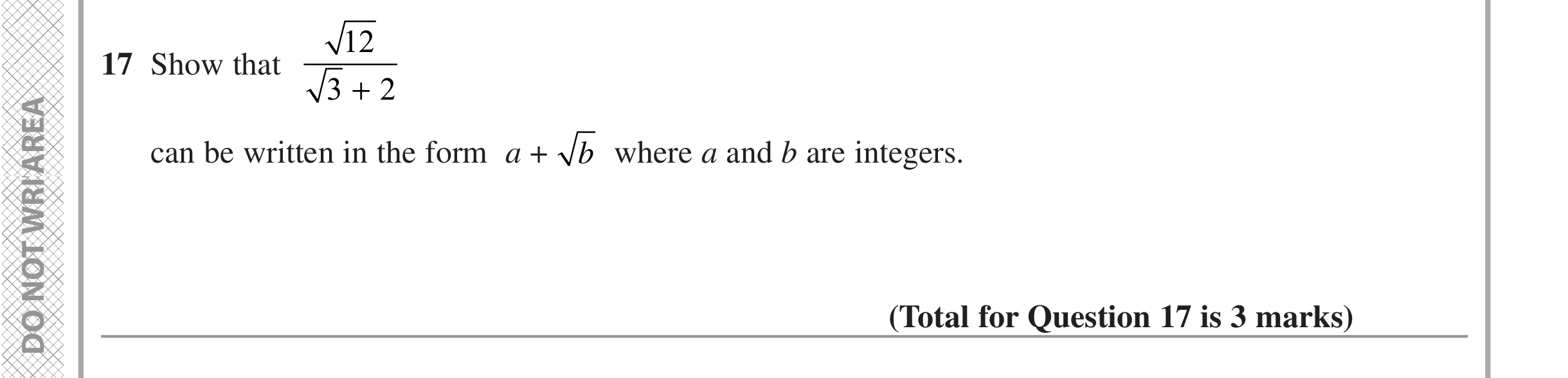 Question 17 — Surds — Edexcel iGCSE Jan 2022