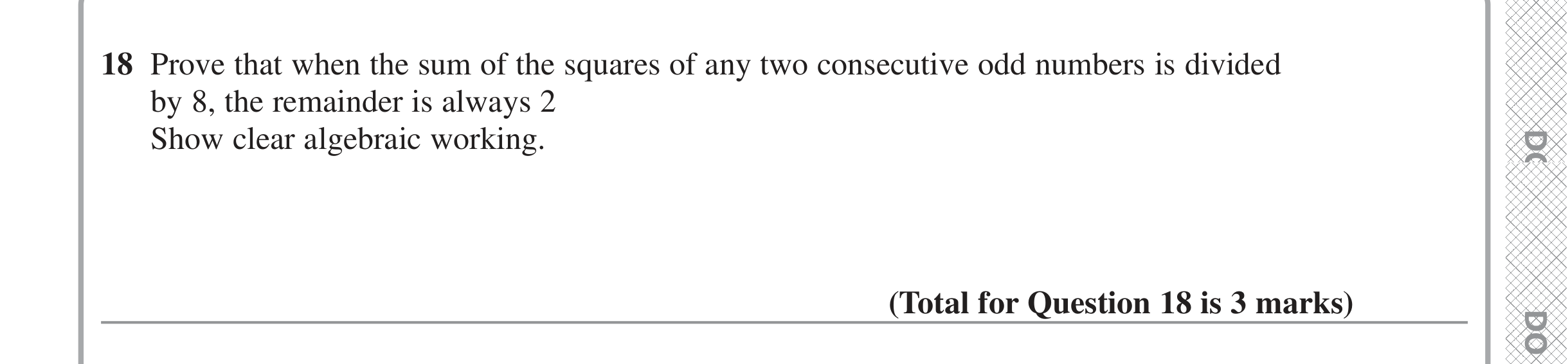 Question 18 — Proofs — Edexcel iGCSE Jan 2022