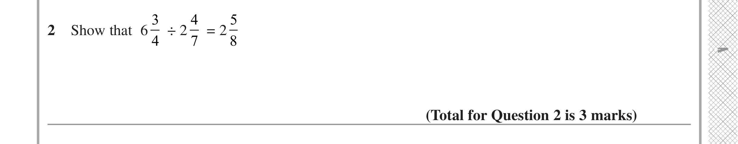 Question 2 — Fractions — Edexcel iGCSE Jan 2022