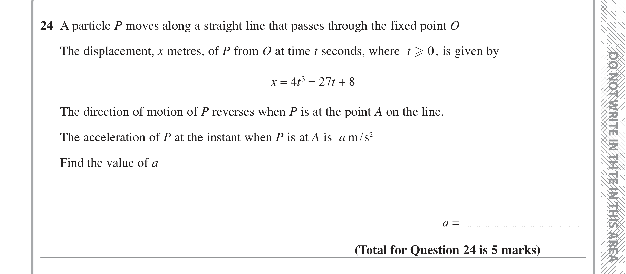 Question 24 — Differentiation — Edexcel iGCSE Jan 2022