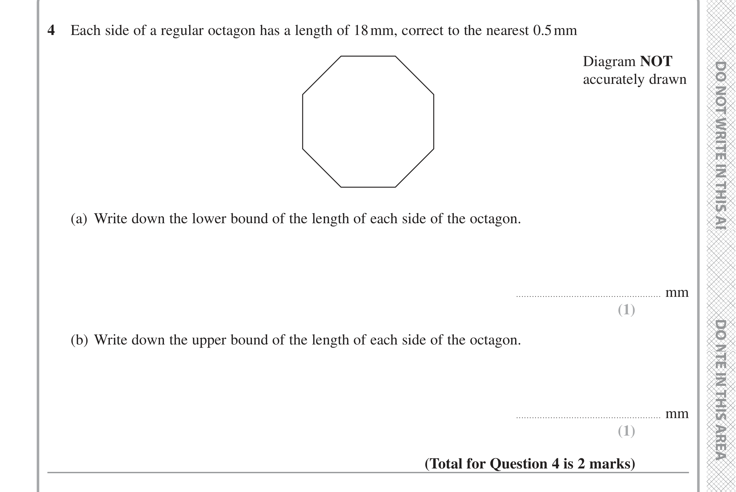 Question 4 — Upper/Lower Bounds — Edexcel iGCSE Jan 2022