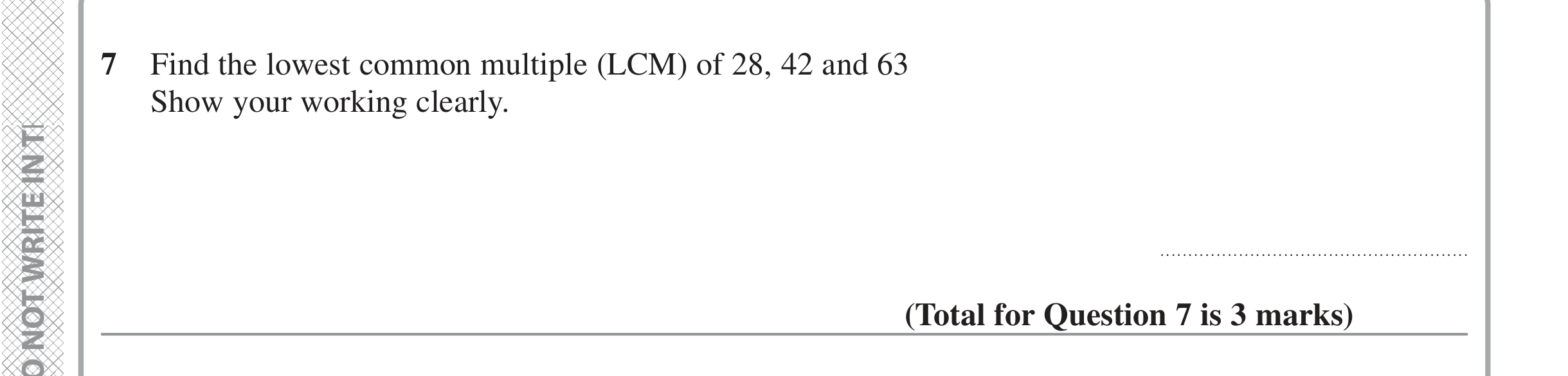 Question 7 — HCF and LCM — Edexcel iGCSE Jan 2022
