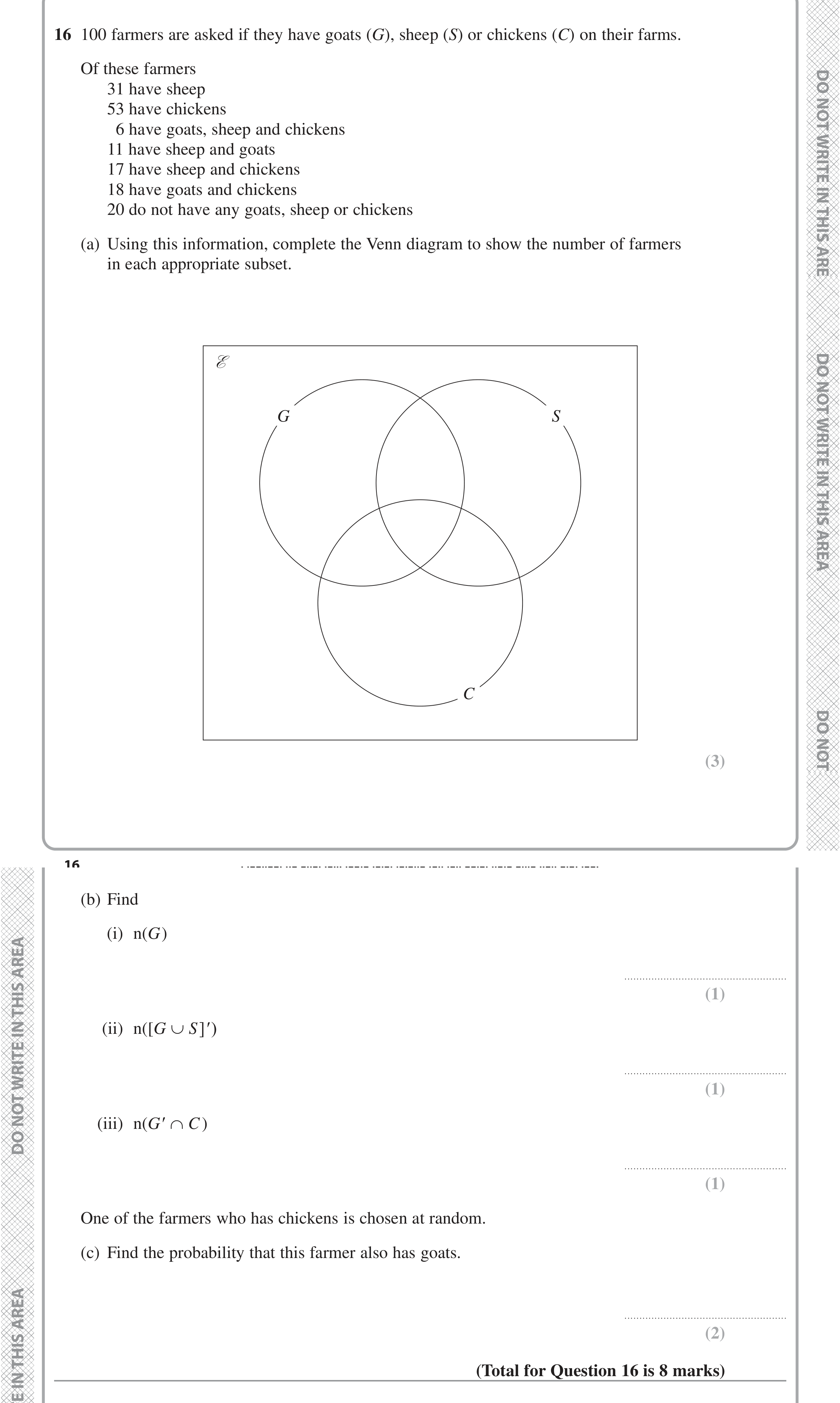 Question 16 — Set Notation — Edexcel iGCSE June 2022