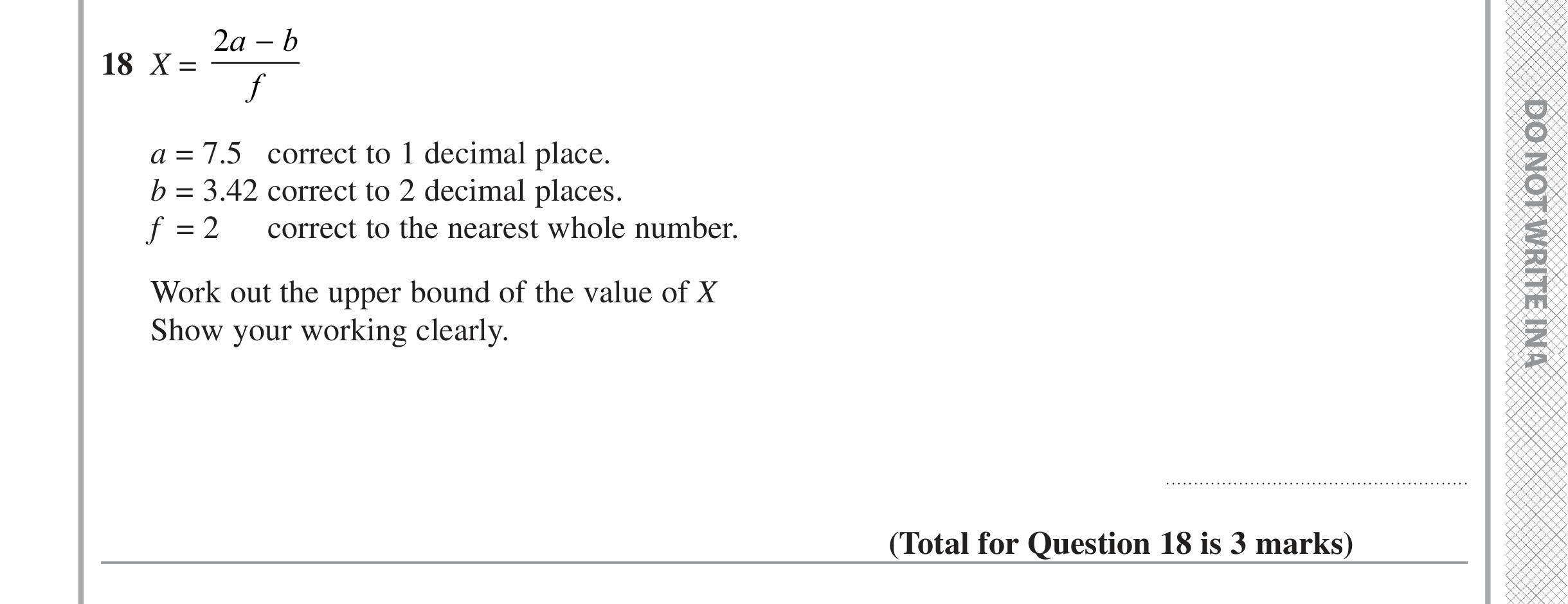 Question 18 — Upper/Lower Bounds — Edexcel iGCSE June 2022