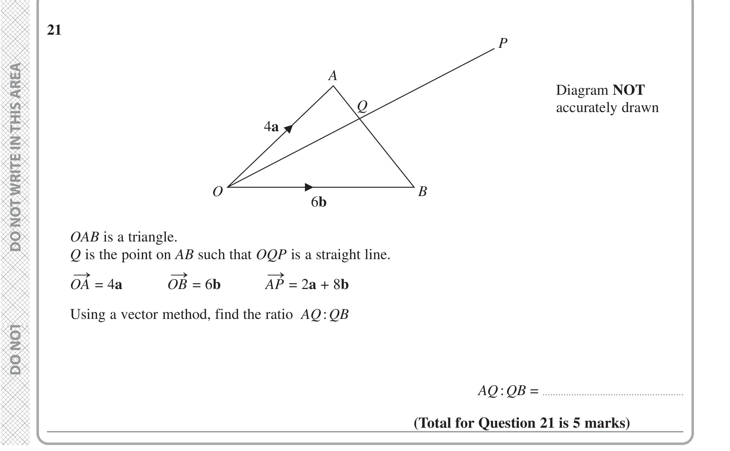 Question 21 — Vectors — Edexcel iGCSE June 2022