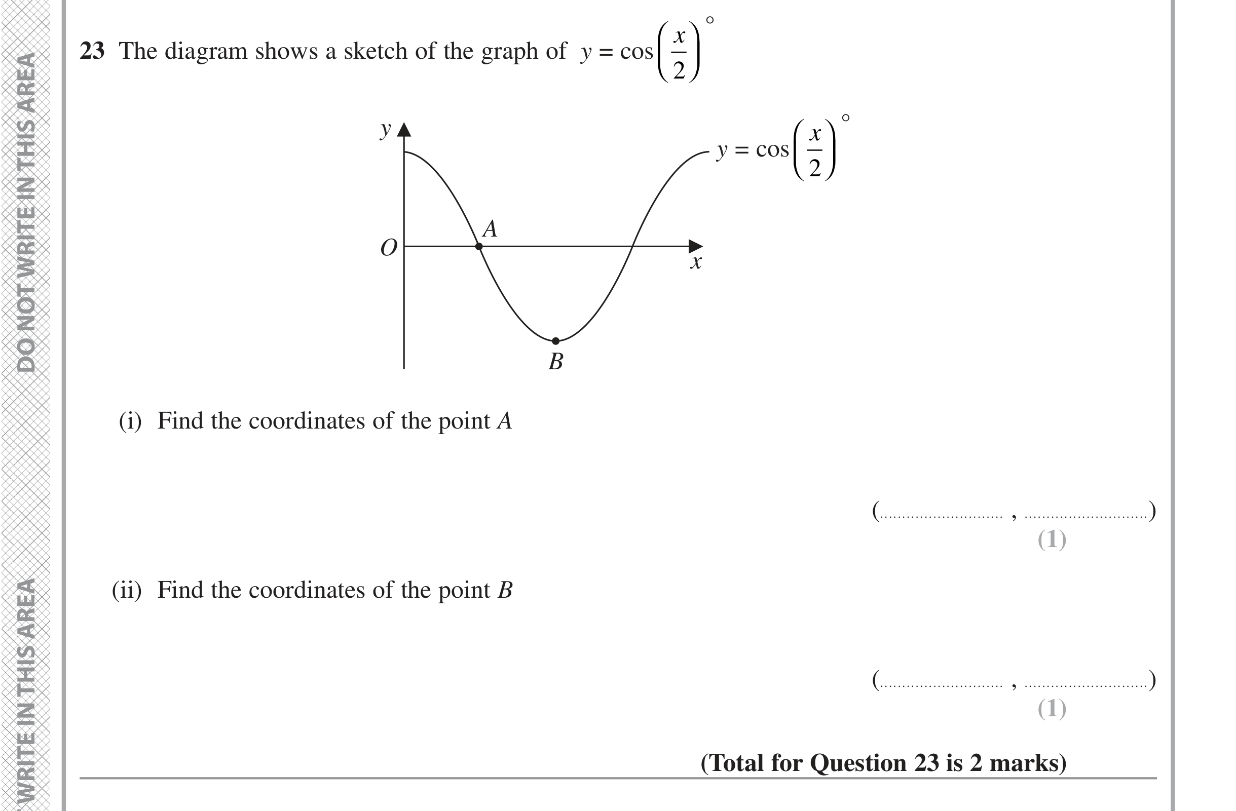 Question 23 — Graph Transformations — Edexcel iGCSE June 2022