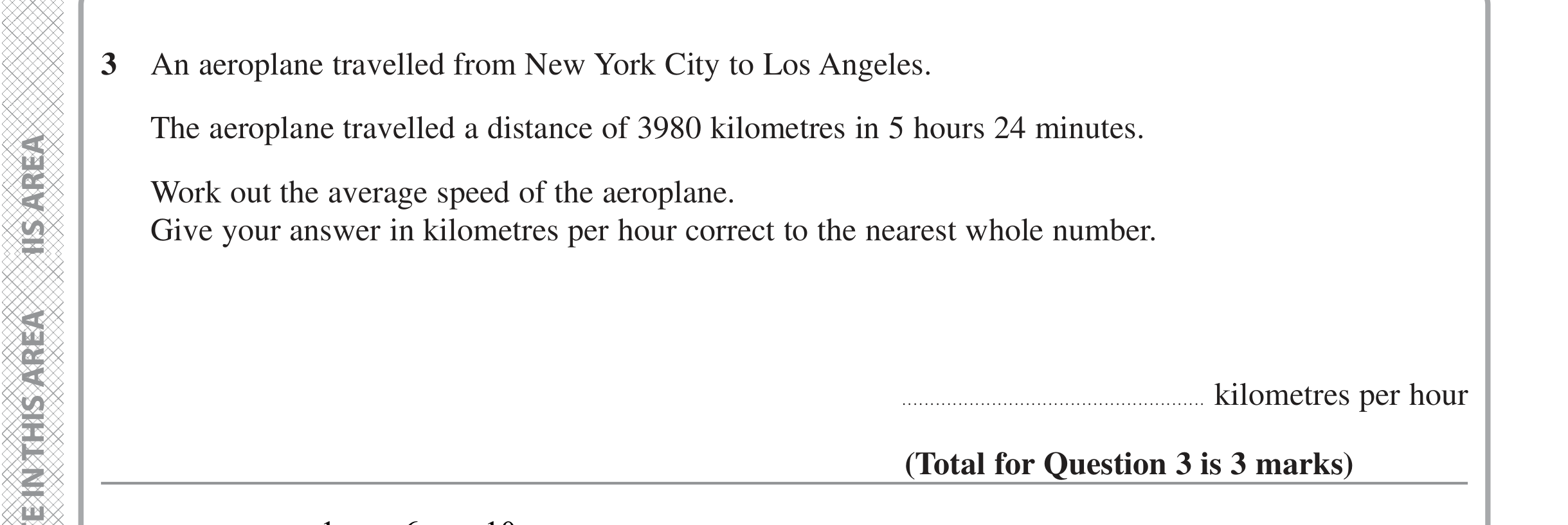 Question 3 — Unit Conversions, Speed/Distance/Time/Density/Pressure — Edexcel iGCSE June 2022