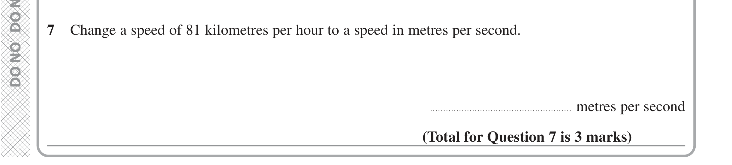 Question 7 — Unit Conversions — Edexcel iGCSE June 2022