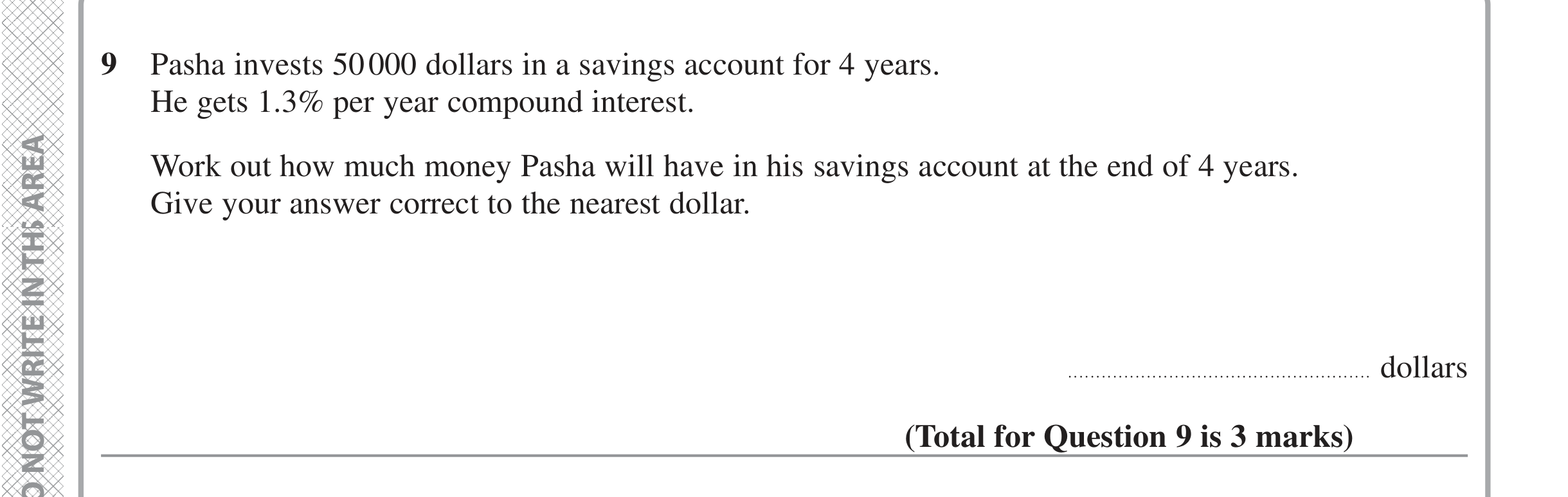 Question 9 — Compound Interest — Edexcel iGCSE June 2022