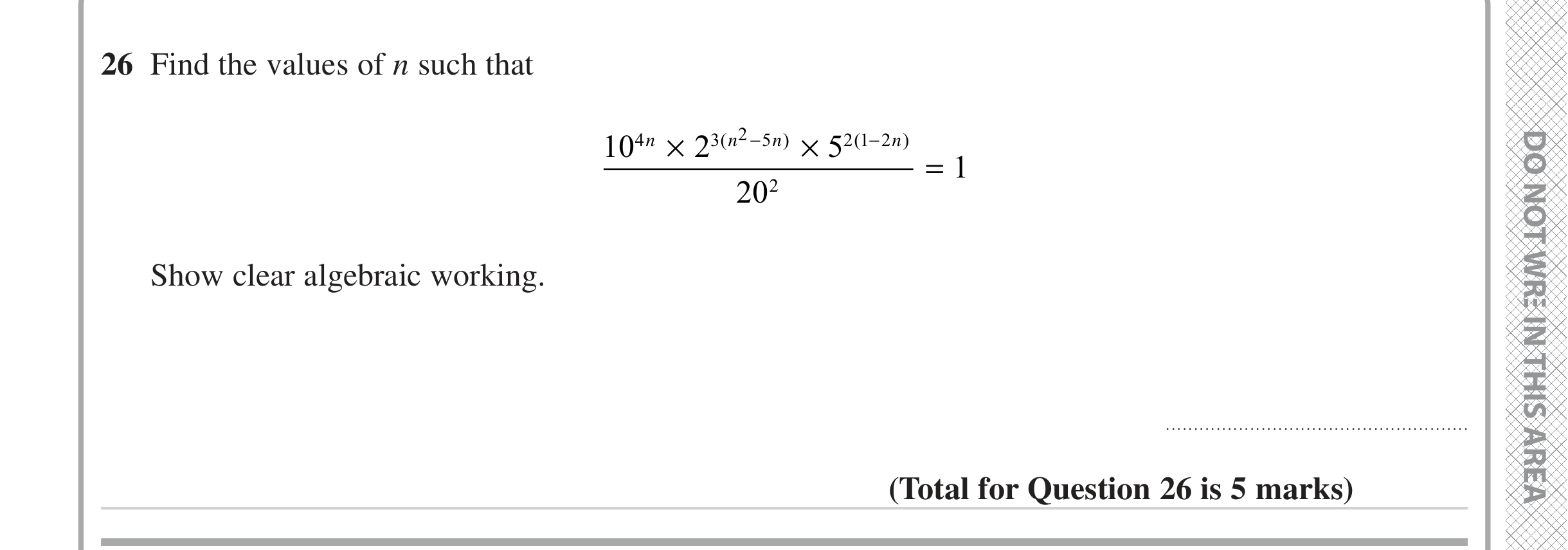 Question 26 — Powers — Edexcel iGCSE Jan 2023