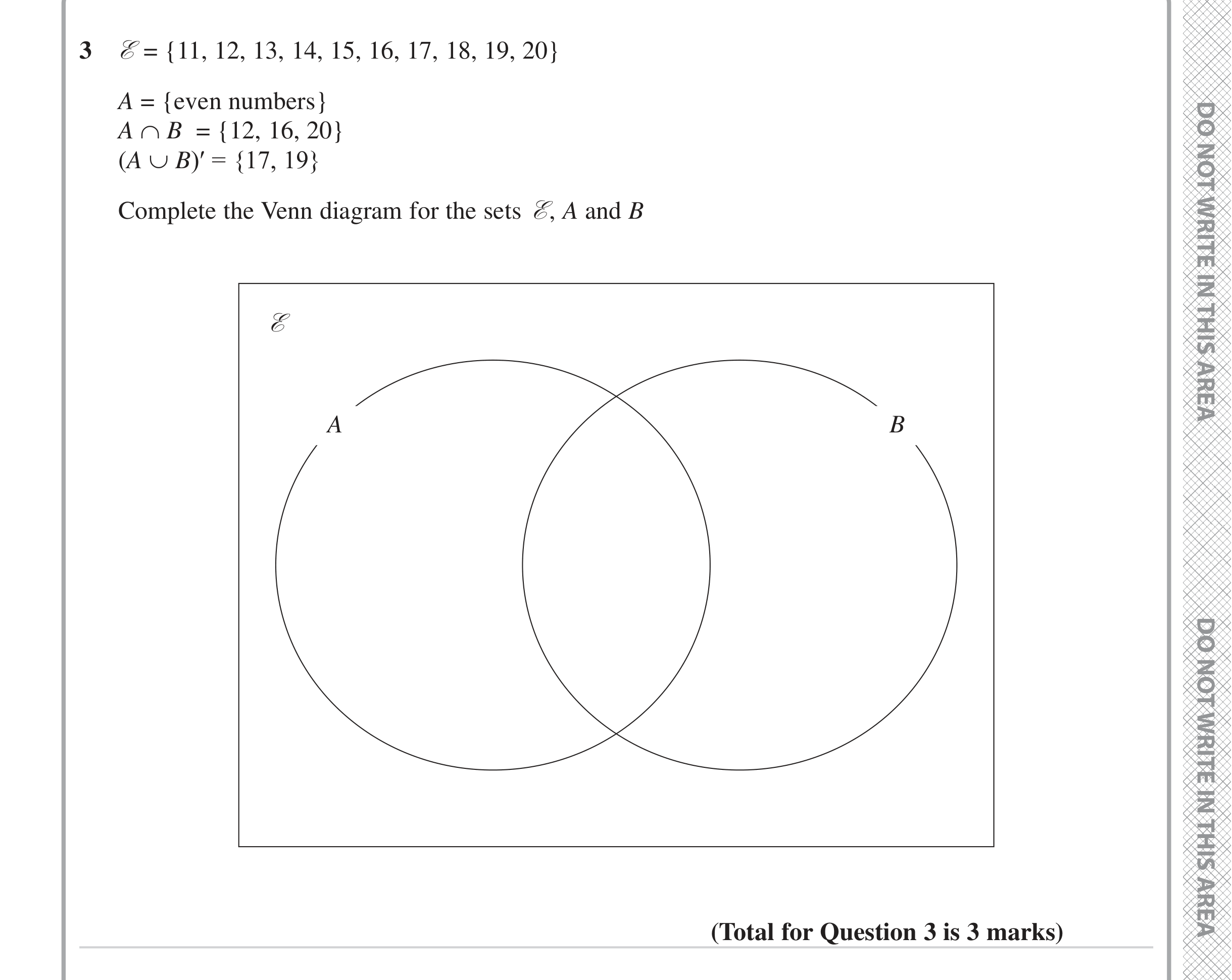 Question 3 — Set Notation — Edexcel iGCSE Jan 2023