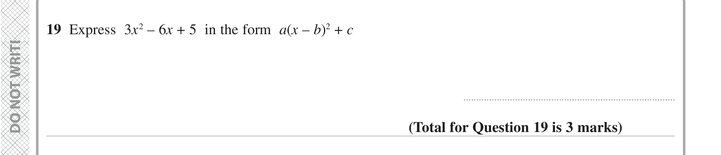 Question 19 — Quadratic Equations — Edexcel iGCSE June 2023