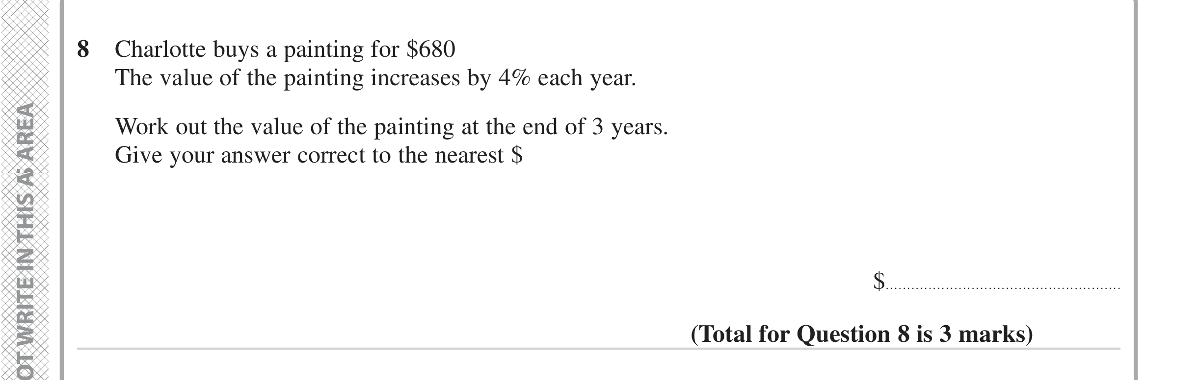 Question 8 — Compound Interest — Edexcel iGCSE June 2023