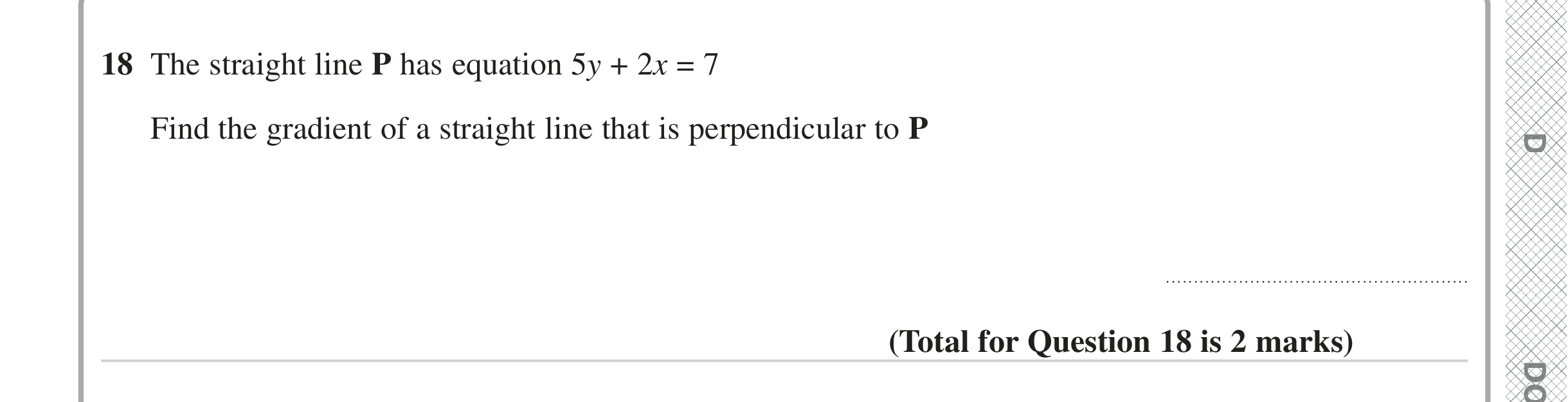 Question 18 — Straight Line Graphs — Edexcel iGCSE June 2024