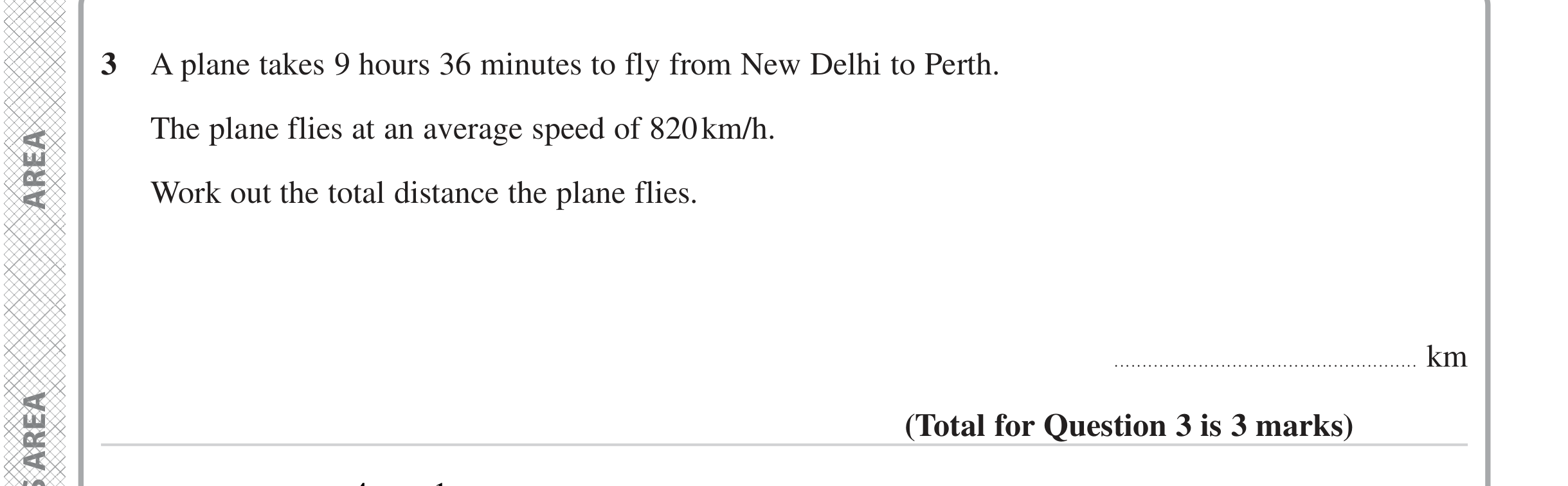 Question 3 — Speed/Distance/Time/Density/Pressure — Edexcel iGCSE June 2024
