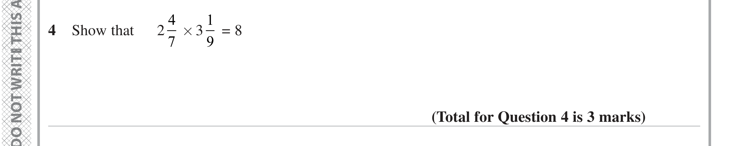Question 4 — Fractions — Edexcel iGCSE June 2024