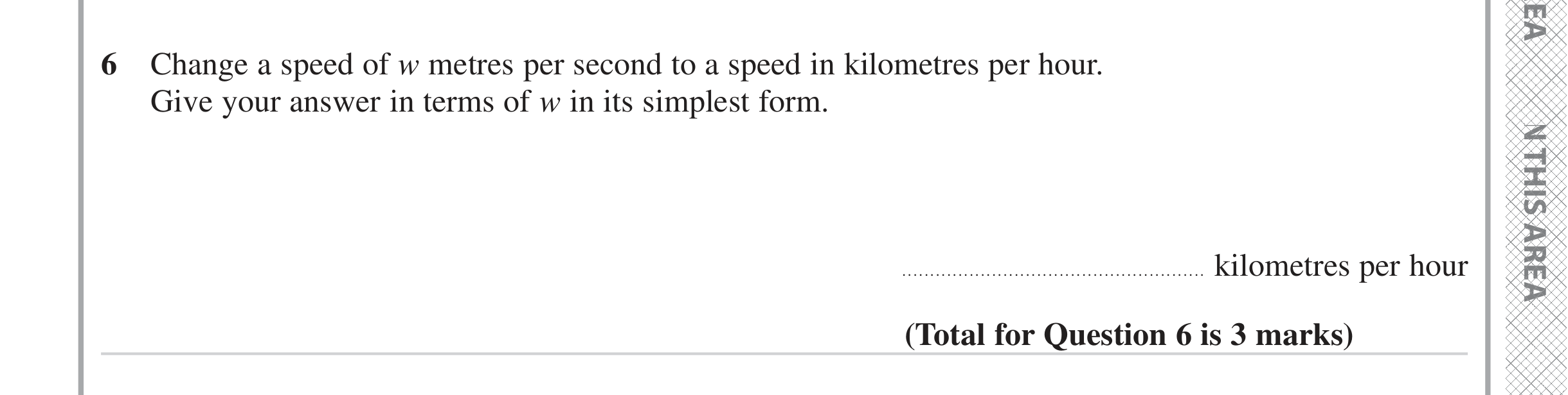 Question 6 — Unit Conversions — Edexcel iGCSE June 2024