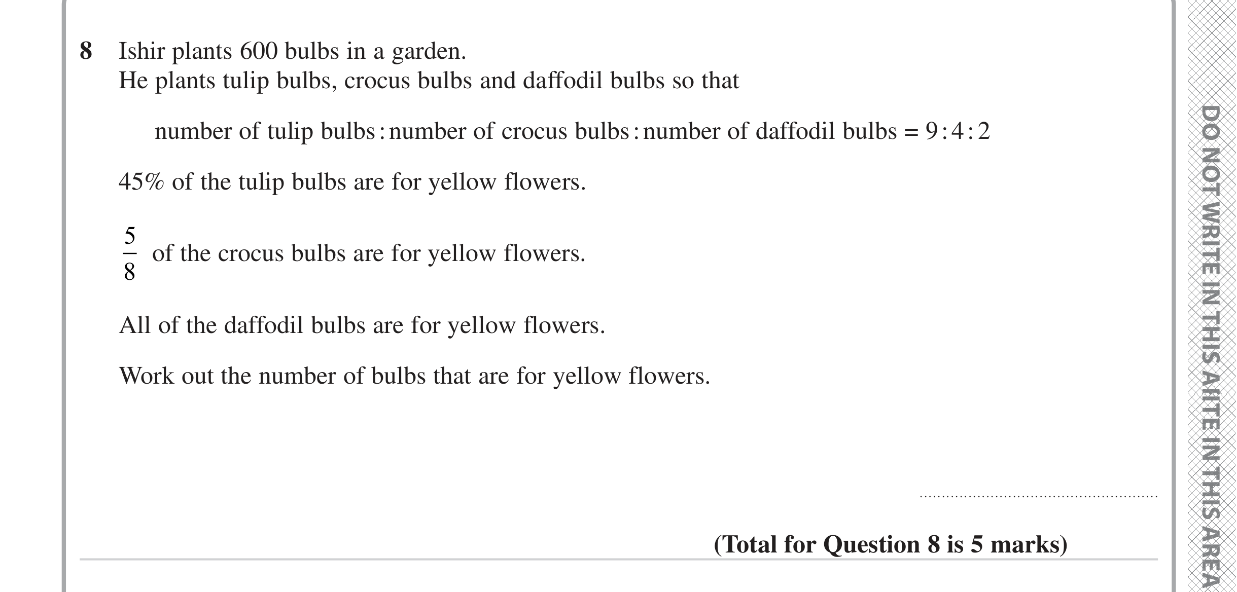 Question 8 — Ratios, Fractions, Percentages — Edexcel iGCSE June 2024