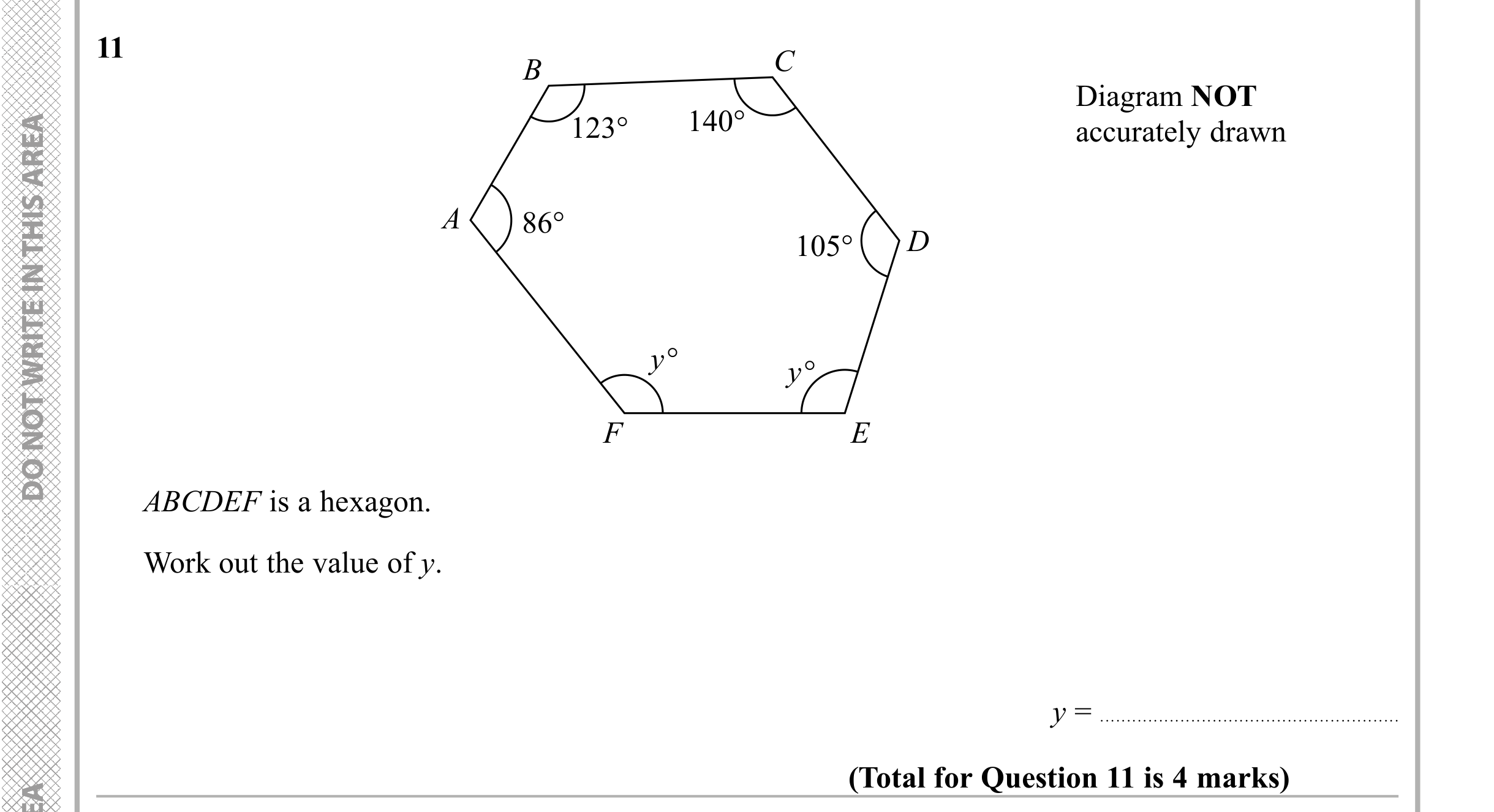 Question 11 — Angles — Edexcel iGCSE Sample Paper