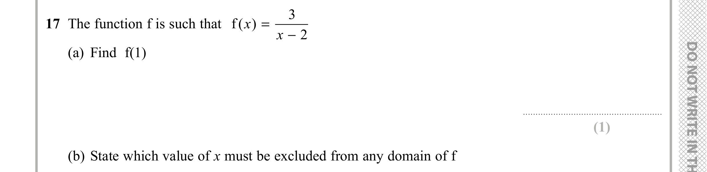 Question 17 — Functions — Edexcel iGCSE Sample Paper