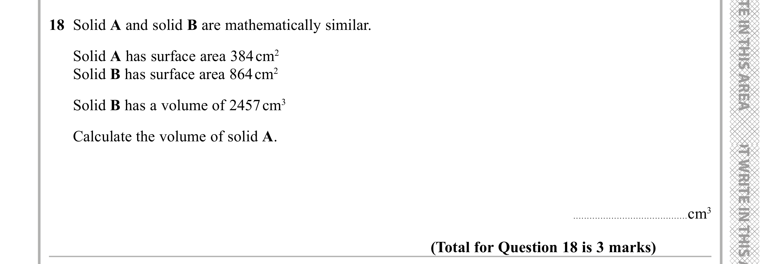 Question 18 — Congruence and Similarity — Edexcel iGCSE Sample Paper