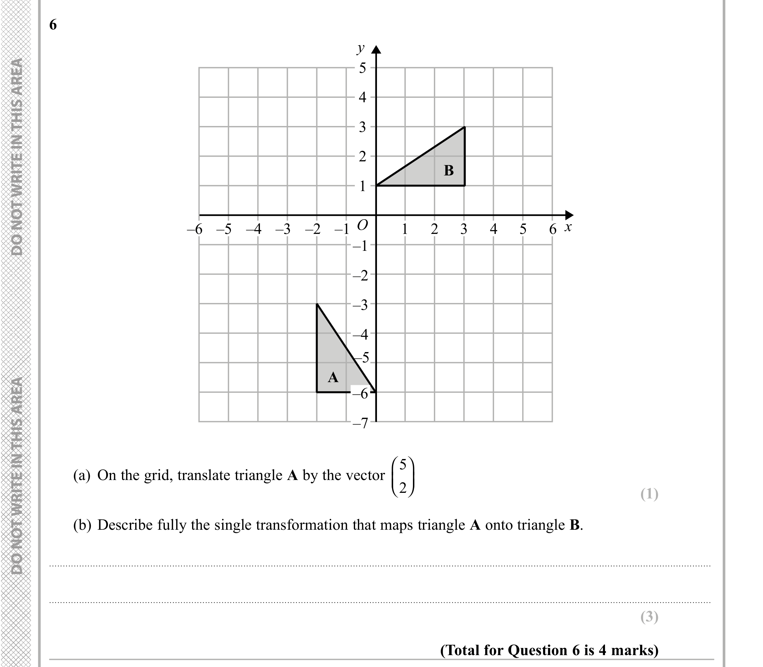 Question 6 — Rotations/Reflections/Translations/Enlargements — Edexcel iGCSE Sample Paper