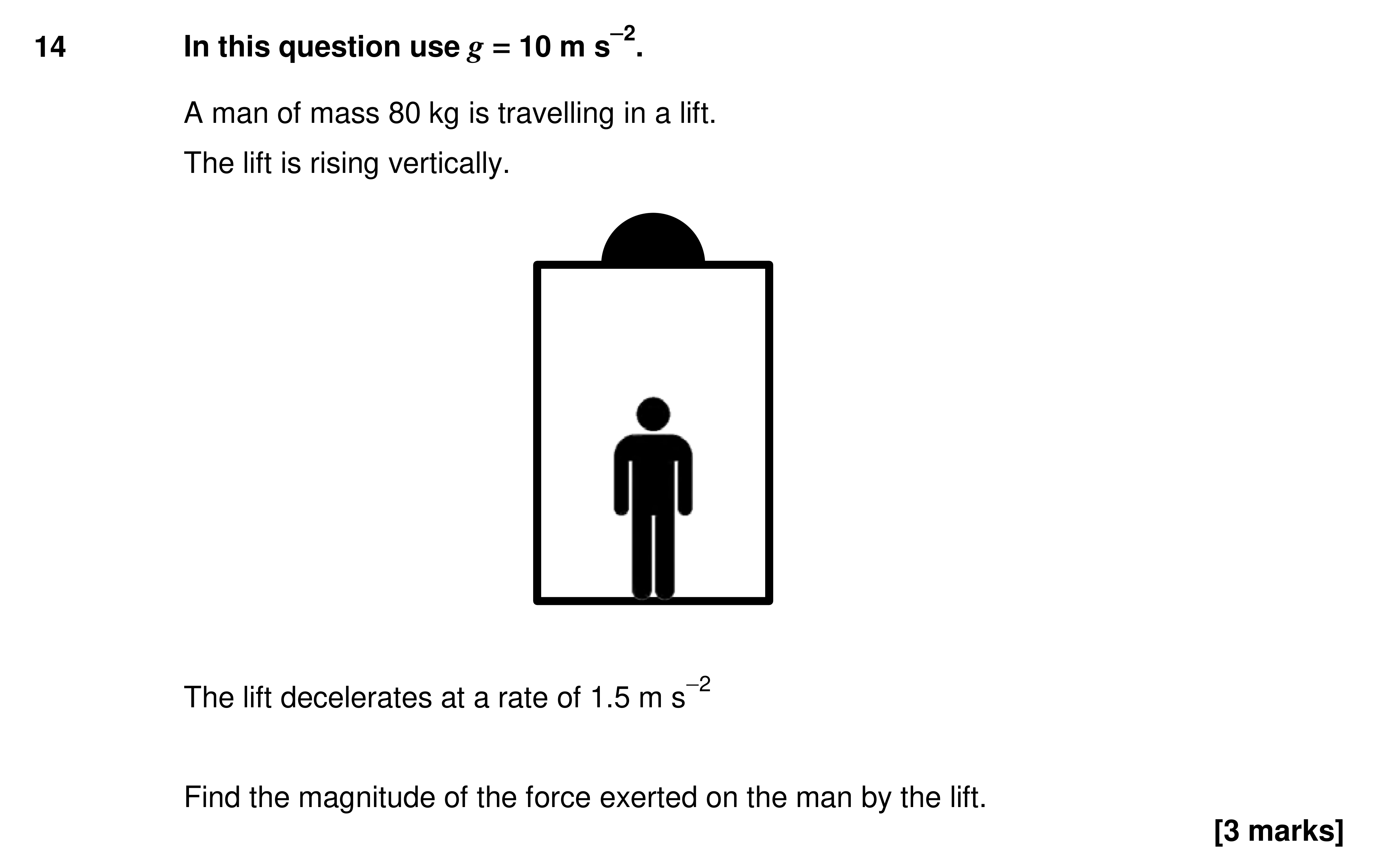 Question 14 — Lifts — AQA AS Maths Specimen 2017
