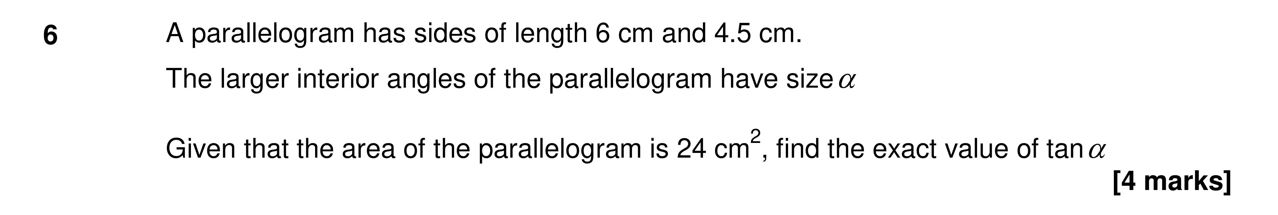 Question 6 — Triangles — AQA AS Maths Specimen 2017