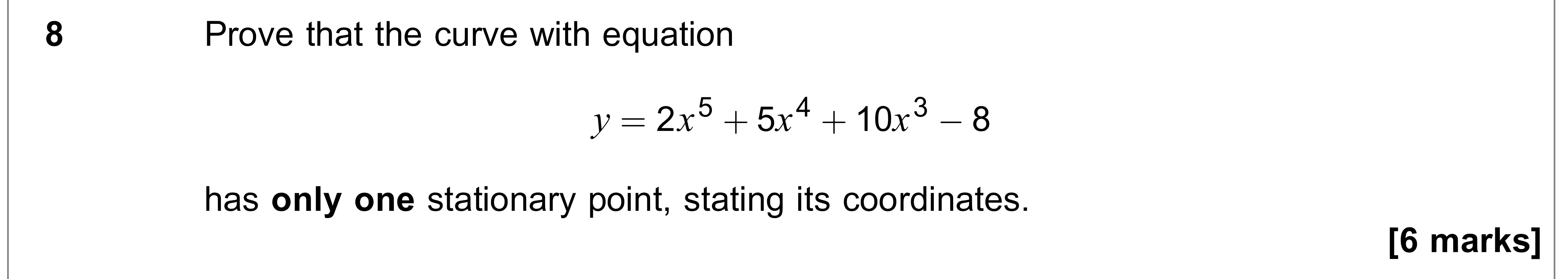 Question 8 — Differentiation — AQA AS Maths June 2019