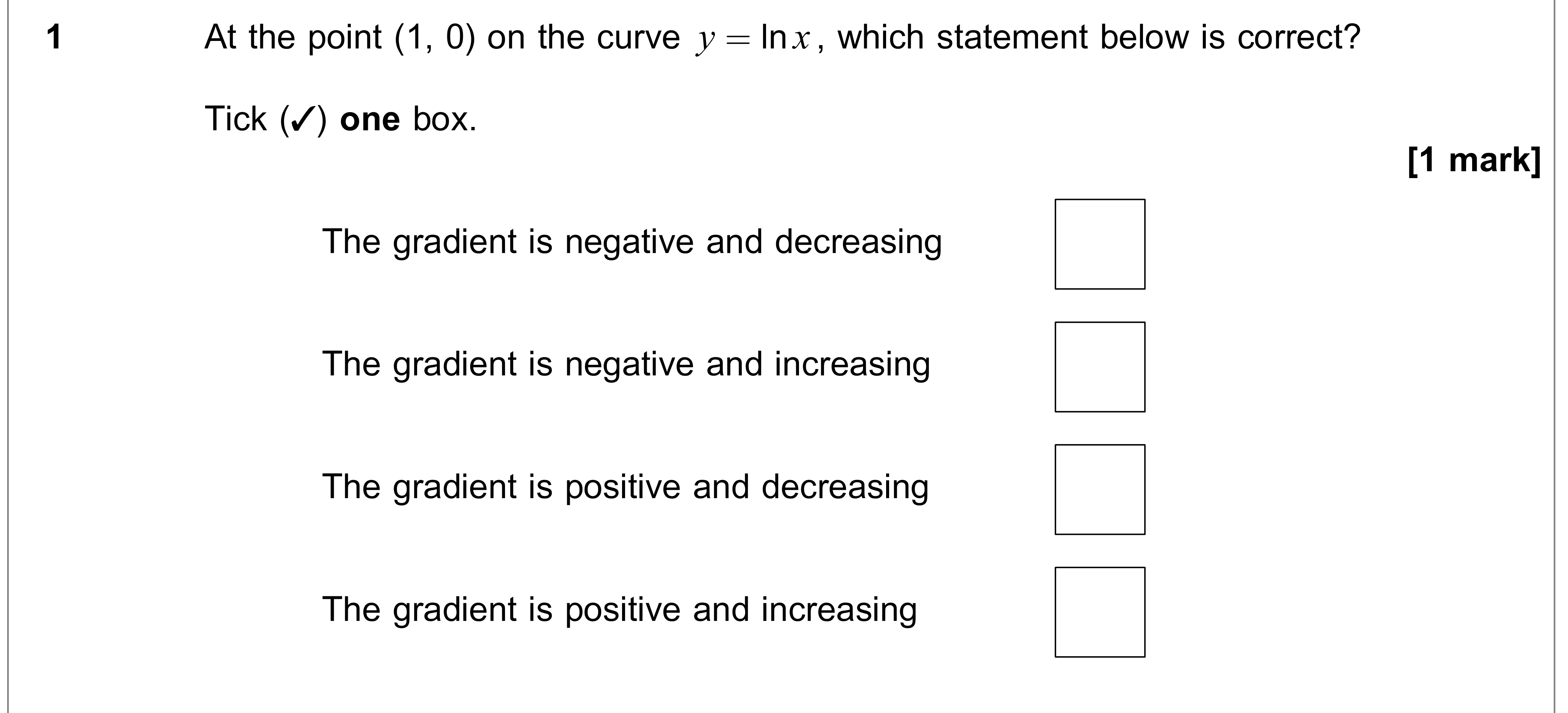 Question 1 — Logarithms — AQA AS Maths June 2020